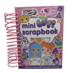 Smiggle By Me Mini BFF Scrapbook Kit Pink Spiral Activity Book with Stickers